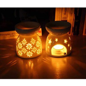 Lubgitsr Duftlampe Duftlampe Teelicht Keramik Duftöl Teelichthalter Aromalampe (1 St)