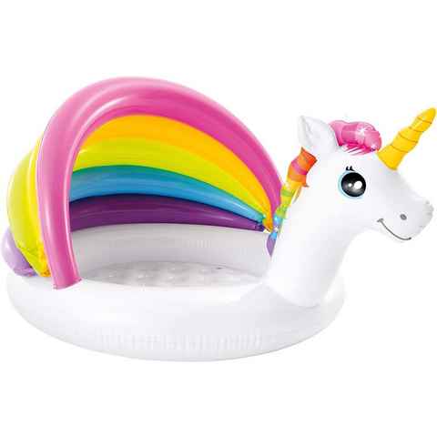 Intex Planschbecken Unicorn Babypool in süßem Einhorndesign, ‎Tragbar, Leichtgewichtig, Aufblasbar, Zusammenklappbar