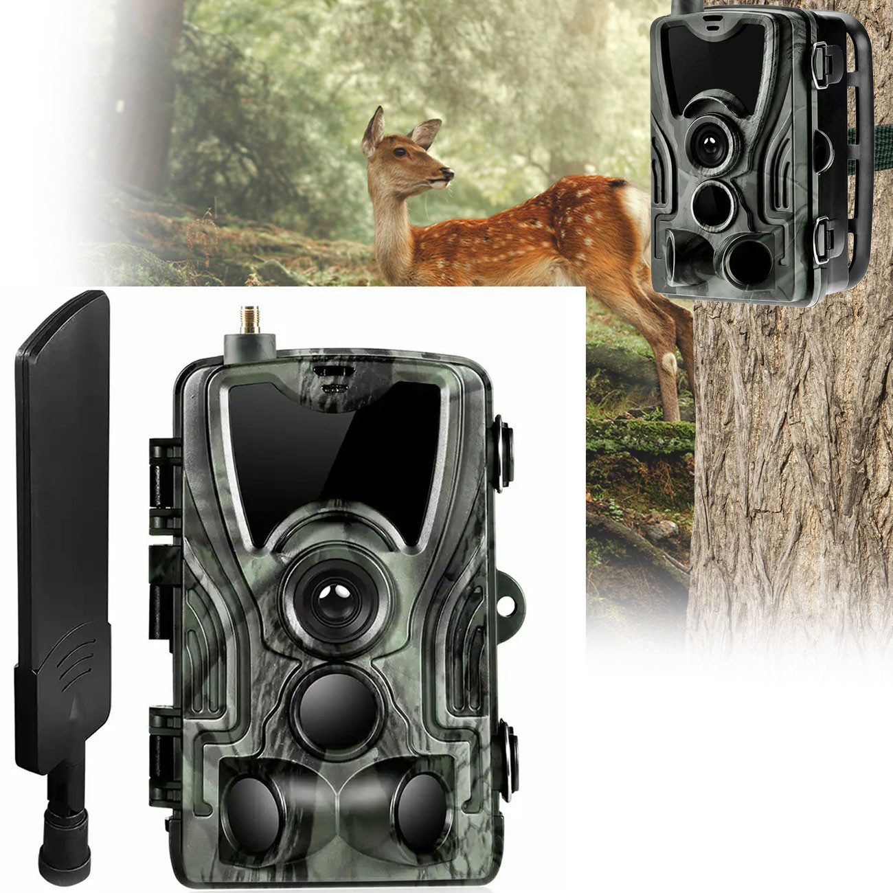 Denver Wildkamera 4G Wildkamera 2K, Live-App via SIM, PIR, Nachtsicht, IP65 Outdoor (1-tlg., 1er-Set & 2er-Set, 4G 2K Wildkamera mit Tuya App, PIR-Sensor & 120° Weitwinkel IP65)