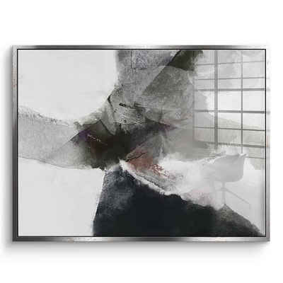 DOTCOMCANVAS® Acrylglasbild Excellence - Acrylglas, Acrylglasbild weiß schwarz moderne abstrakte Kunst Druck Wandbild