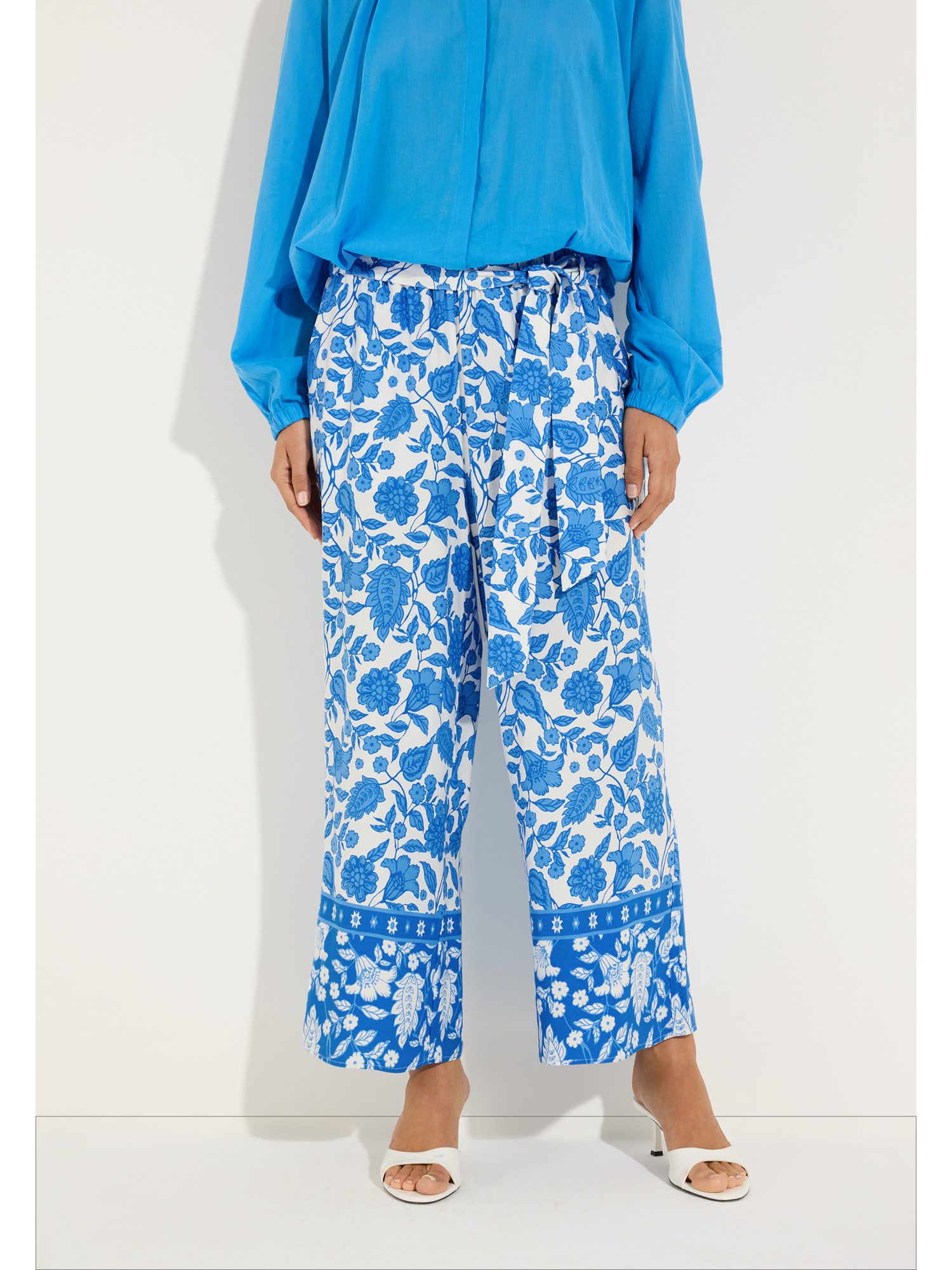 Stoffhose weite 7/8 Sommerhose, Alloverprint