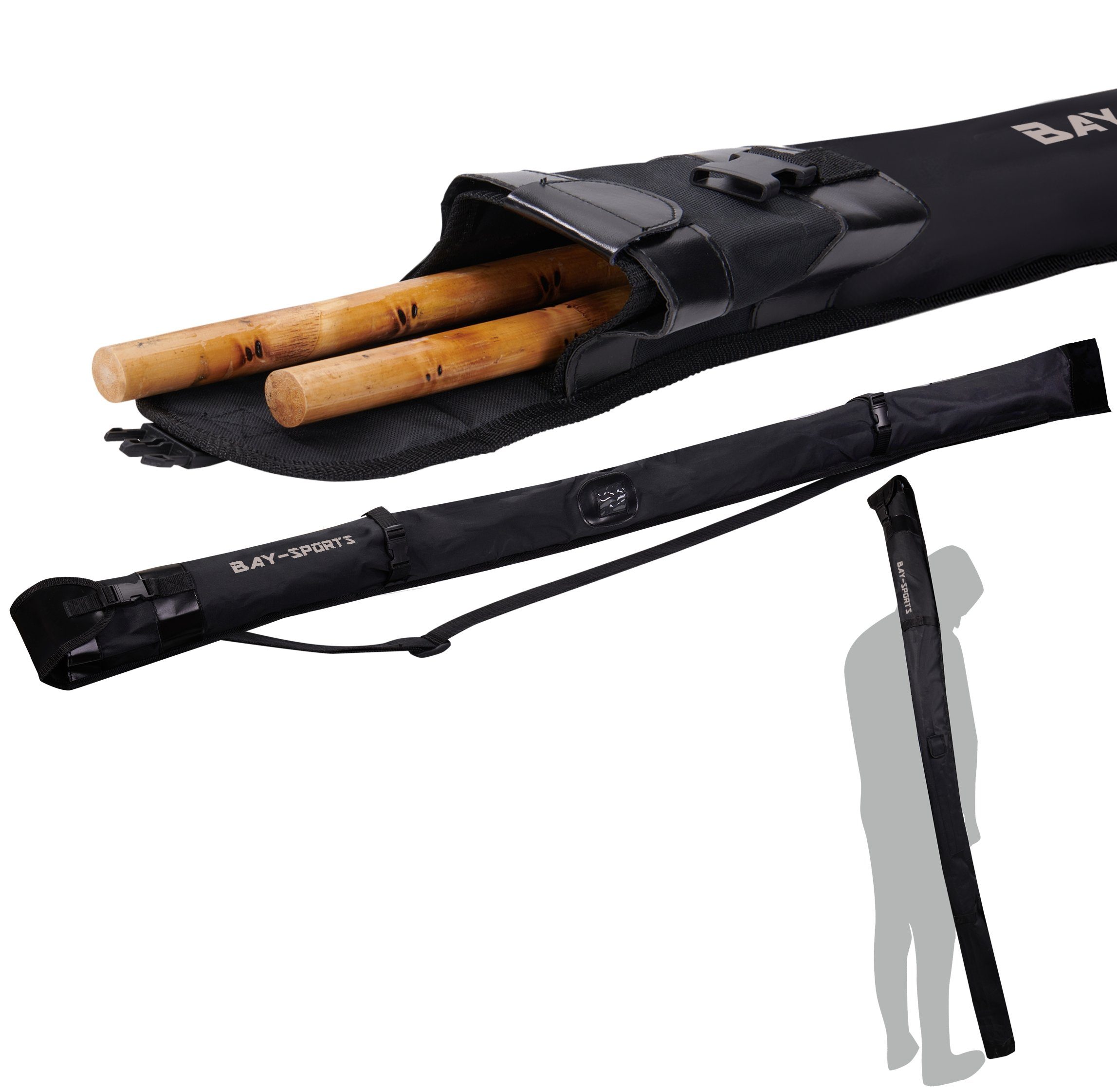 BAY-Sports Sporttasche Bo Stab Transporttasche 185 cm für Langstock und Bo Stäbe Holzwaffen (extra lang)