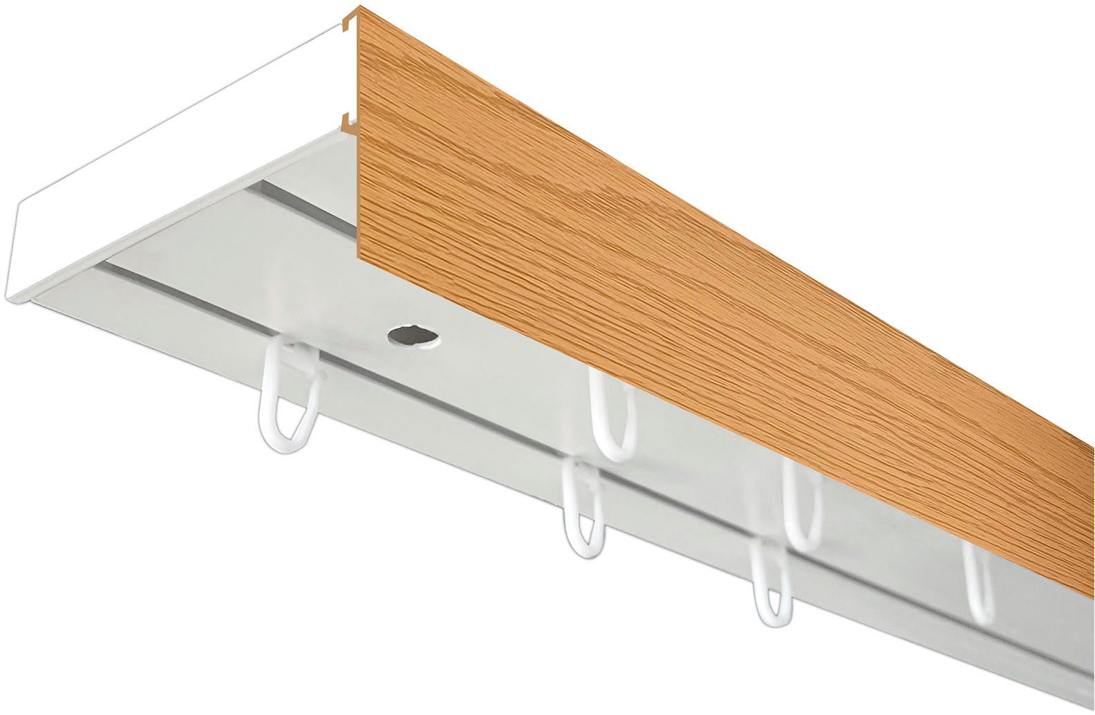 SN DECO GROUP Gardinenschiene Vorhangschiene SH mit Blende, 2-läufig, Fixmaß, mit Bohren, verschraubt, Kunststoff