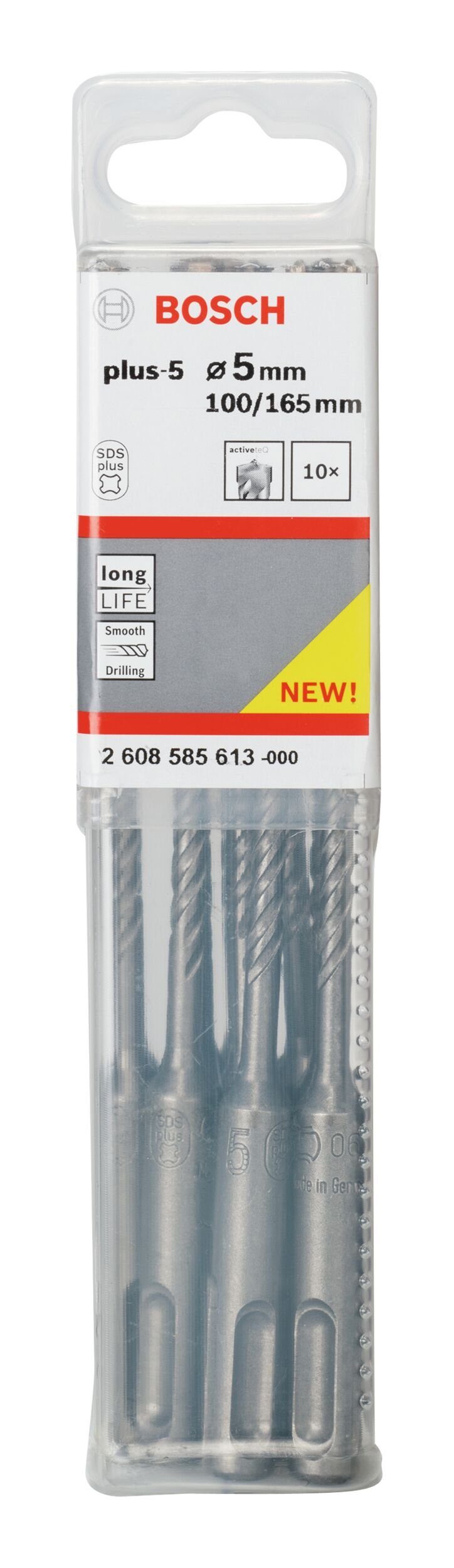 Thumbnail - BOSCH Universalbohrer, (10 Stück), SDS plus-5 Hammerbohrer, 5 x 100 x 165 mm - 10er-Pack