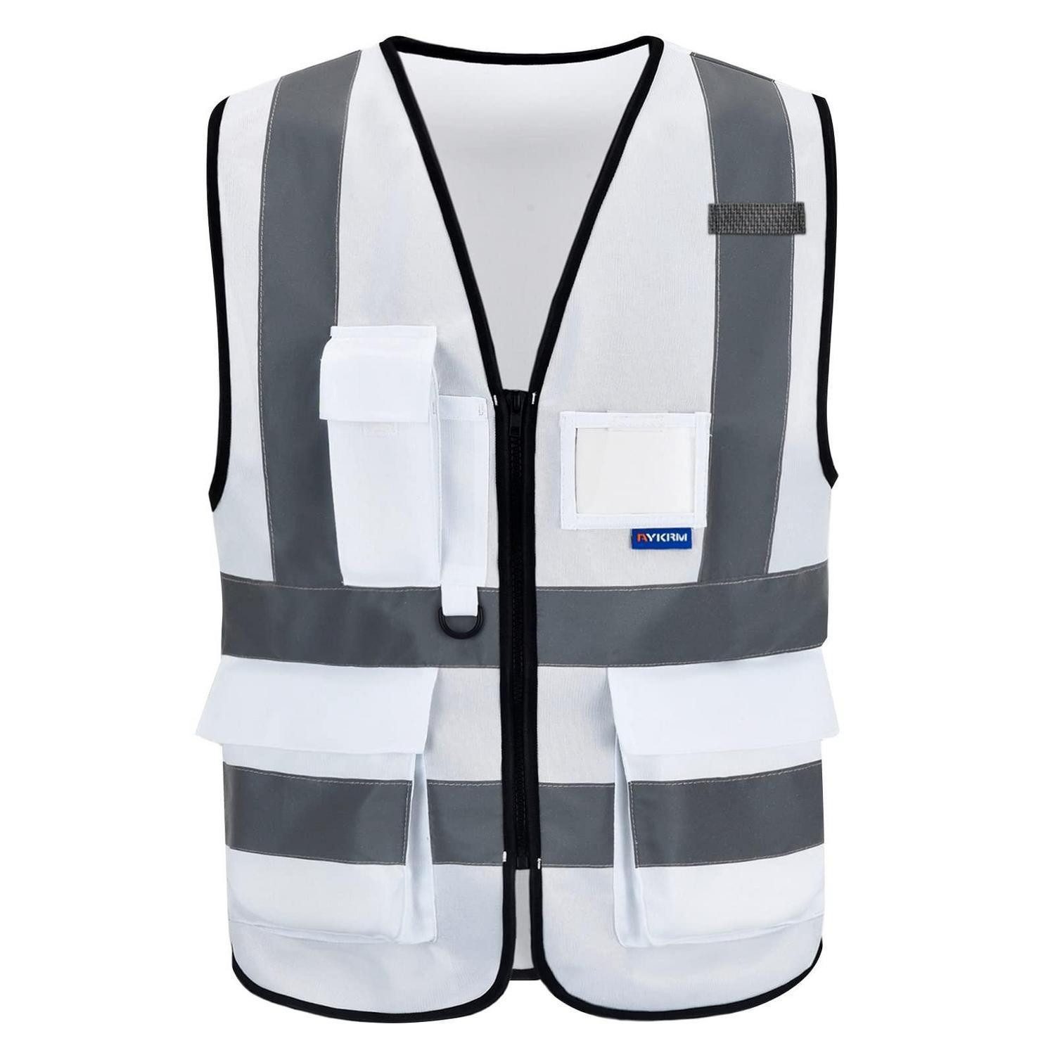 LuxusKollektion Warnweste Sicherheitsweste 3XL Weiß Reflektor
