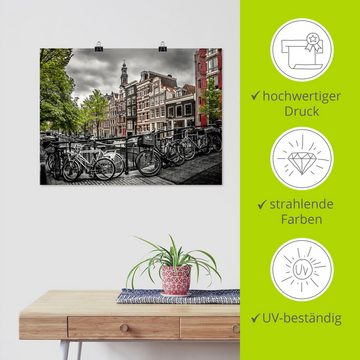 Artland Poster Amsterdam Bloemgracht I, Fahrräder (1 St), als Leinwandbild, Wandaufkleber oder Poster in versch. Größen