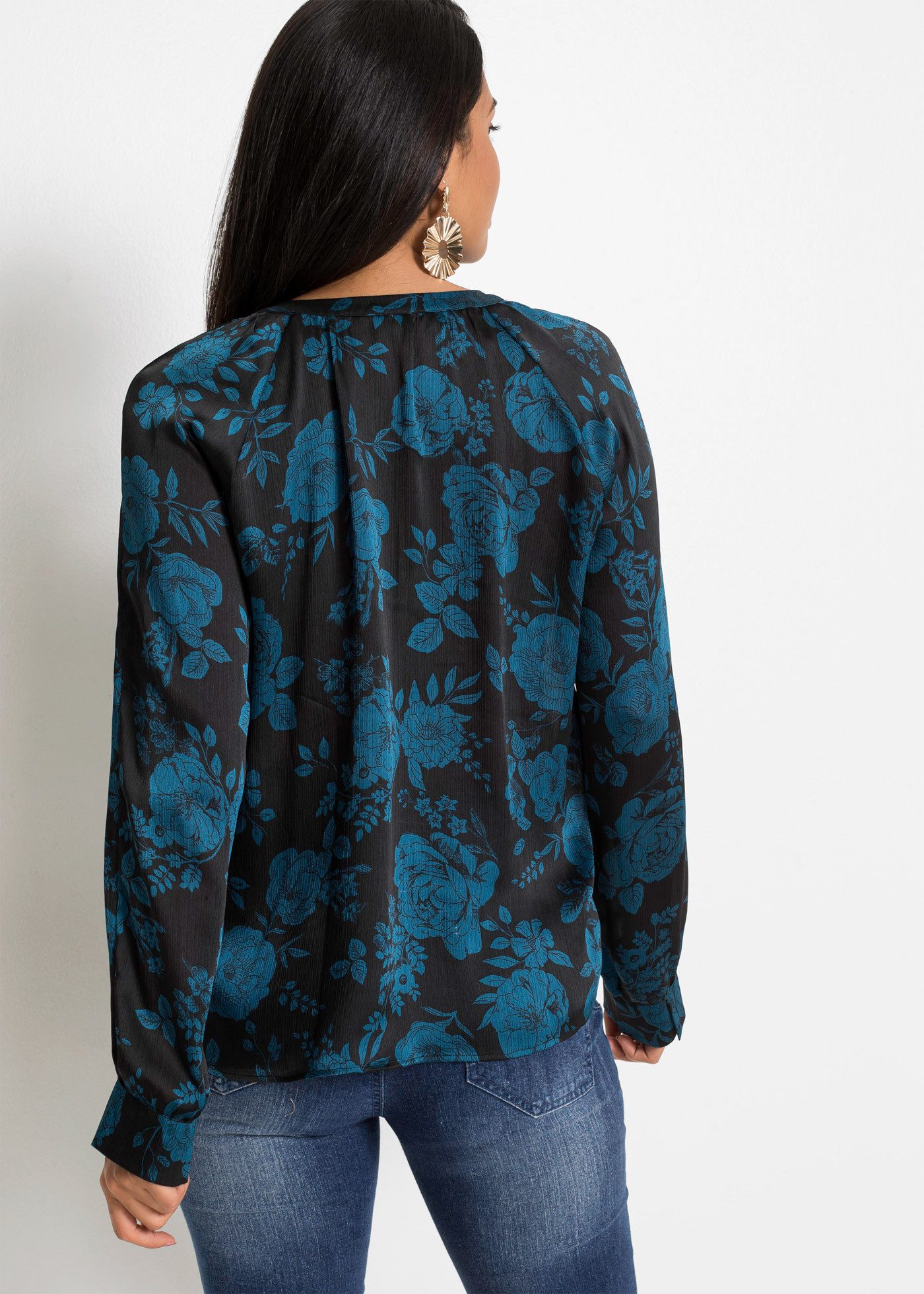 bonprix Tunika moderner Look, gerade Passform, aus Polyester, mit schönem Druck