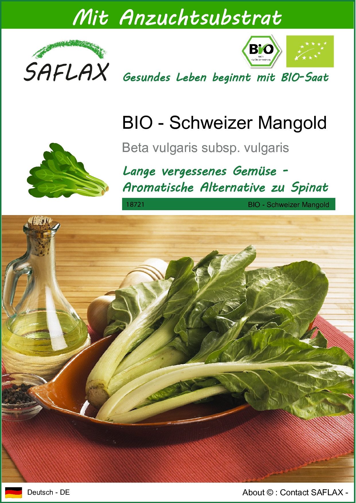 Gemüsesamen SAFLAX - Samen und Substrat - BIO - Schweizer Mangold