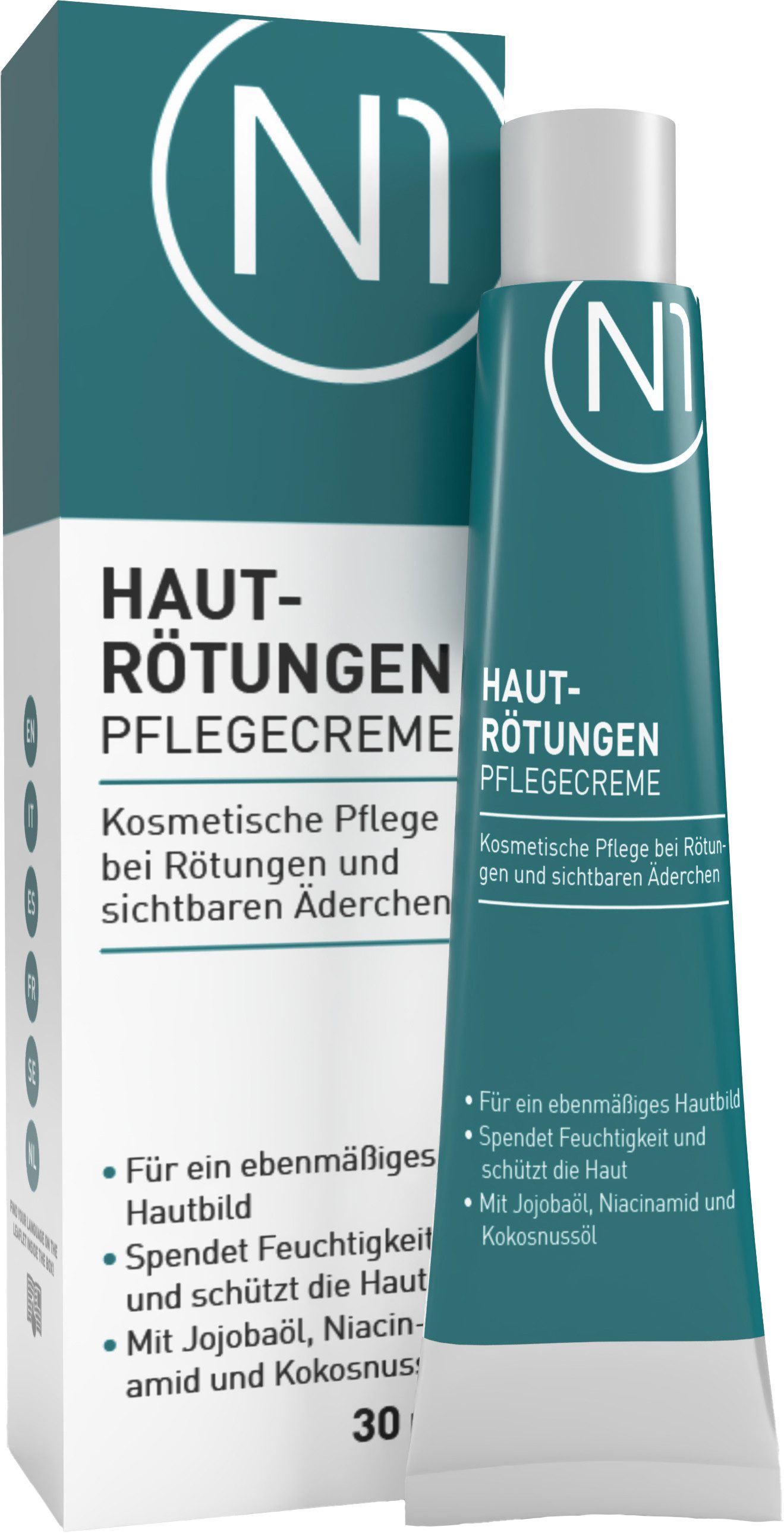 N1 Healthcare Hautcreme N1 Hautrötungen Pflegecreme, 30 ml, Medizinprodukt, bewiesene Wirksamkeit, ohne Kortison