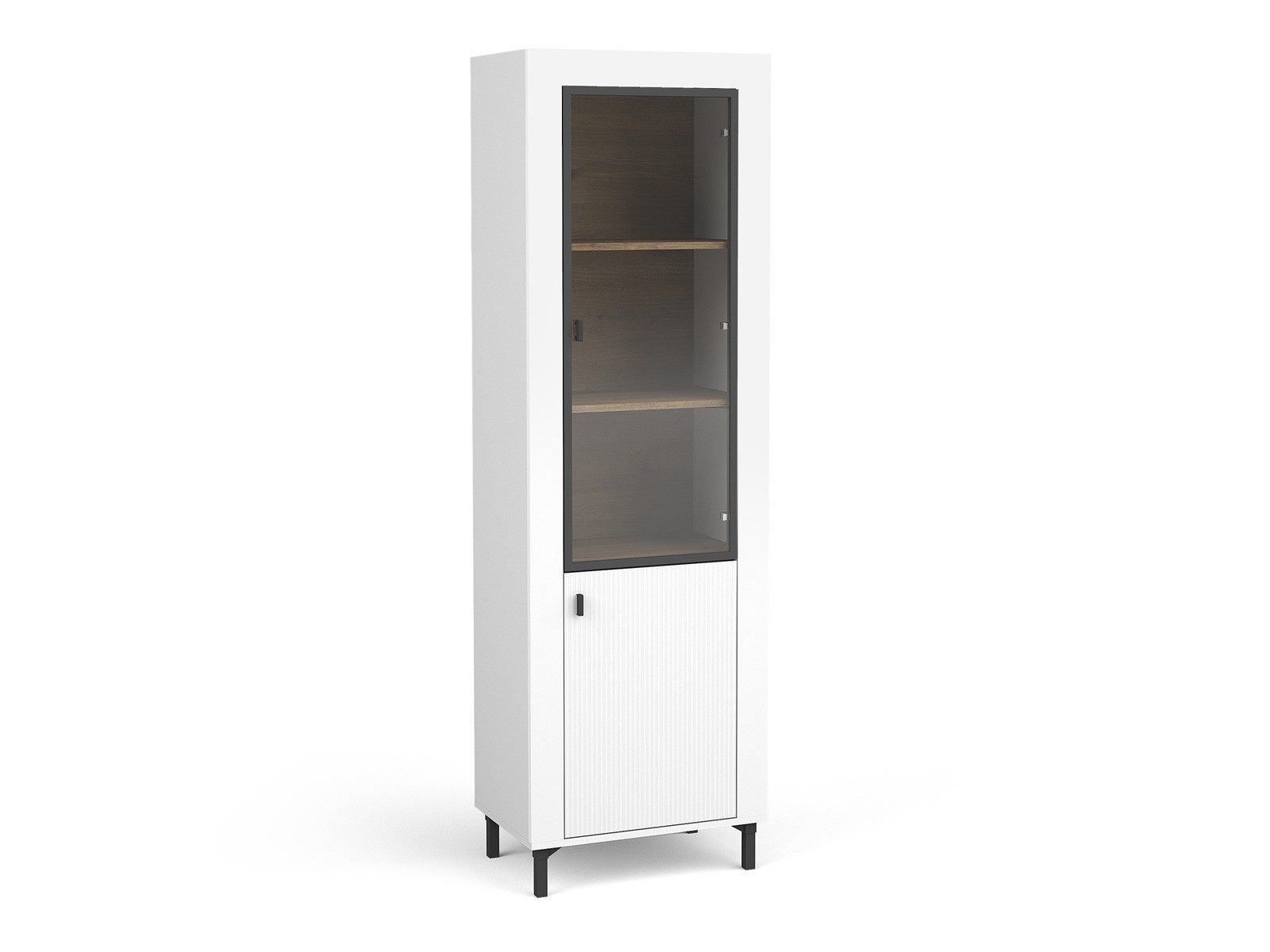 Compleo Vitrine Vitrinenschrank mit Glastüren, gerillte günstig online kaufen