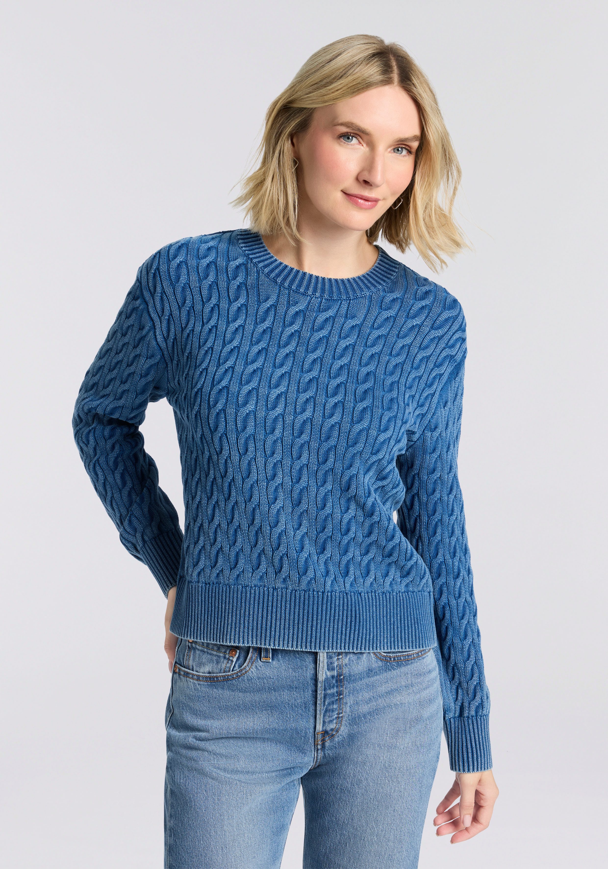 Levi's® Rundhalspullover BOYFRIEND CREW PU Mit Zopfmuster günstig online kaufen