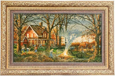 Wandteppich Bild-Teppich Figurativ 102 x 62 cm, morgenland, rechteckig, Höhe: 7 mm, Unikat mit Zertifikat