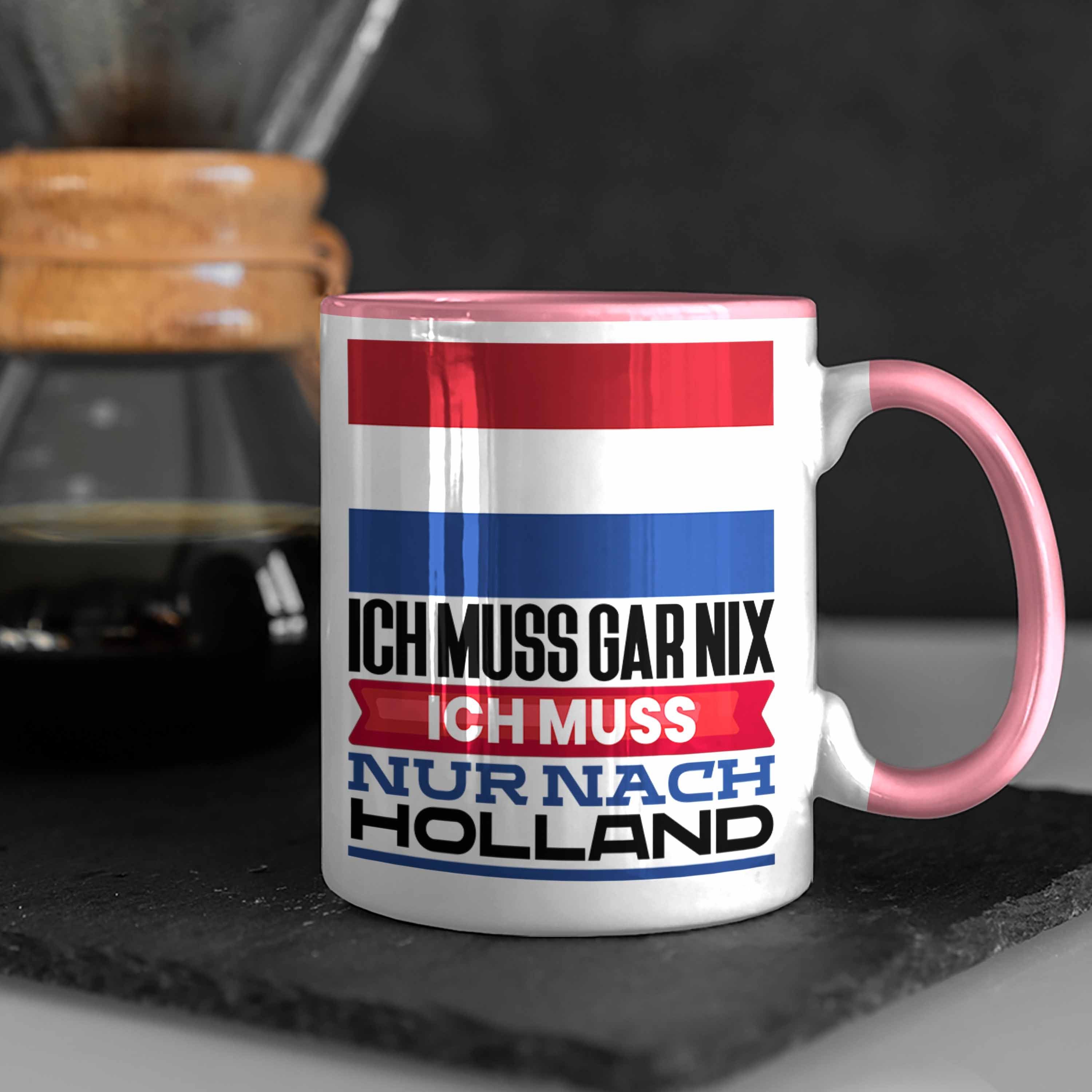 Tasse Rosa Geschenkidee Geschenk Urlaub Tasse Geburtstag Holland Holländer Ic für Trendation