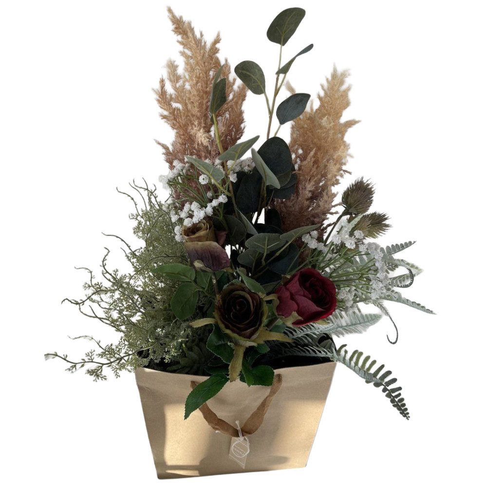 Kunstblume Kunst-Blumenstrauß Bouquet JANA - in der Deko-Tüte 11-tlg, 2474U, Höhe 54 cm, künstlich, naturgetreu, täuschend echt. € 44,95