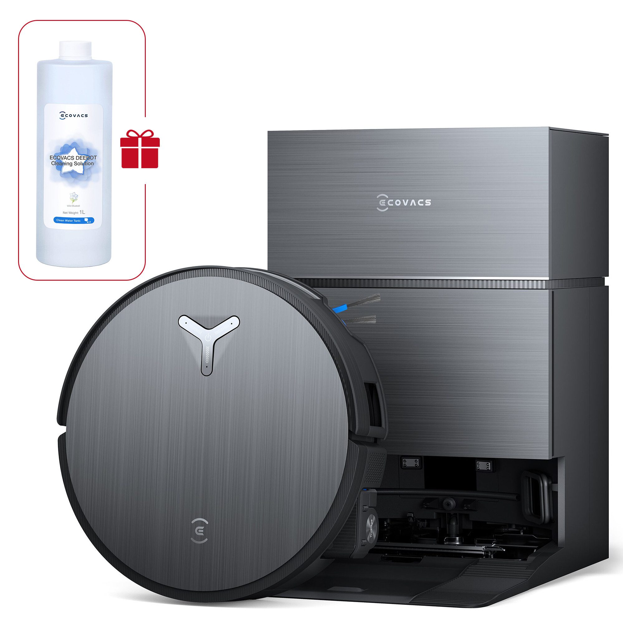 ECOVACS Saugroboter X11 Pro Omni, 19500 Pa, 75°C-Heißwasser-Wäsche mit Einweichfunktion, 110 W, OZMO Roller 2.0, ZeroTange 3.0, TruEdge 3.0, Heißlufttrocknung bei 63 °C, Maximale Steigfähigkeit 4 cm Höhe