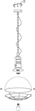 EGLO Pendelleuchte CANNINGTON, ohne Leuchtmittel, Hängelampe 38,5 cm, Hängeleuchte, Schwarz, Esstischlampe, E27