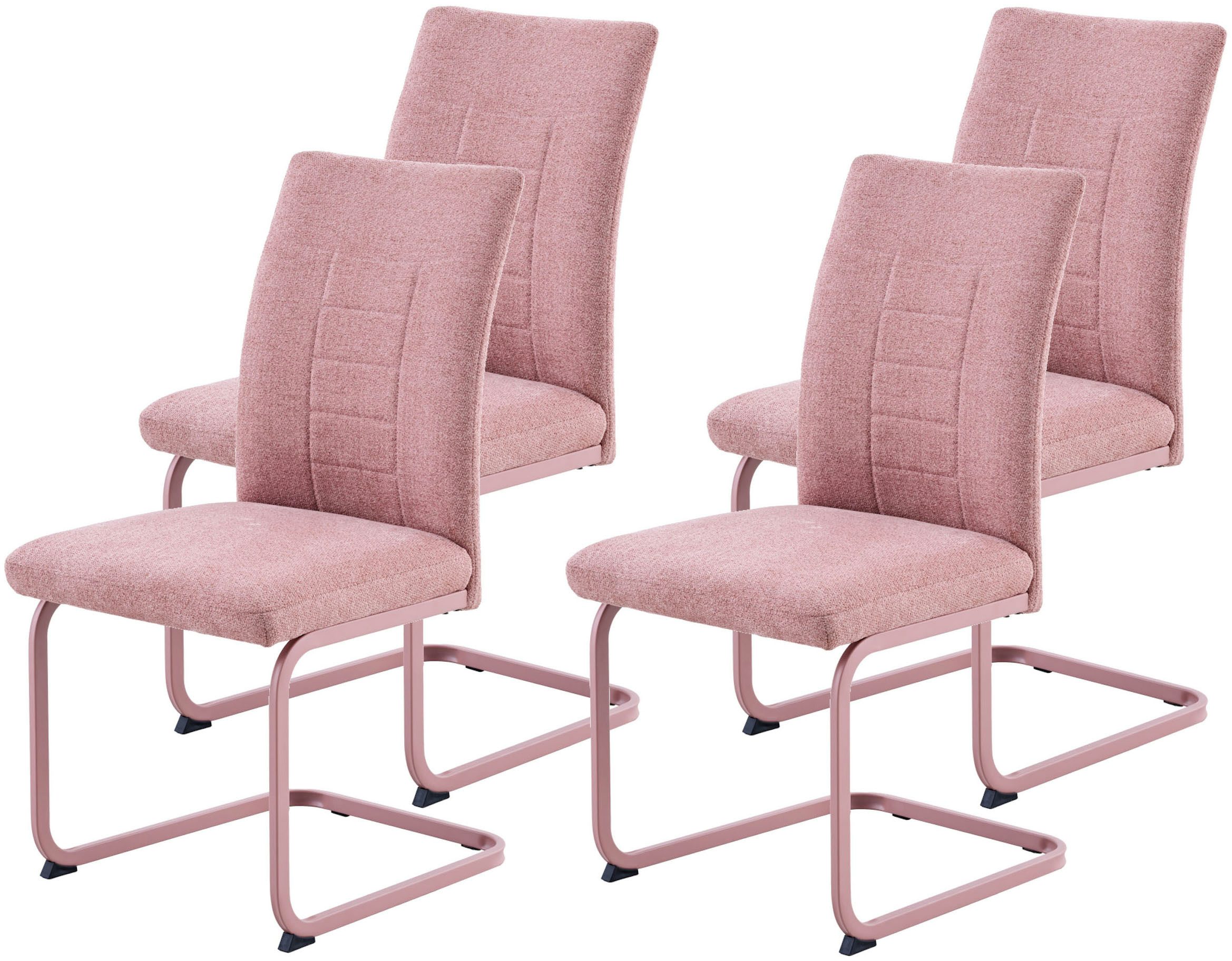 HELA Freischwinger AUGUSTA (Set, 4 St), XL-Sitzbreite, Wellenfederung, 140kg belastbar, Gestell angepasst