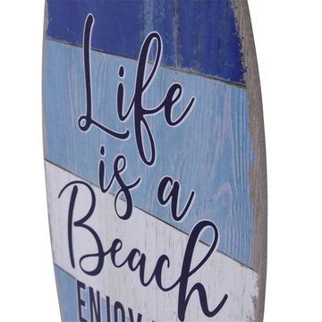 Melko Garderobenpaneel Plankenschild mit Kleiderhaken Wandschild Holzbild Surfboard Wandbild, Surfbrett Optik