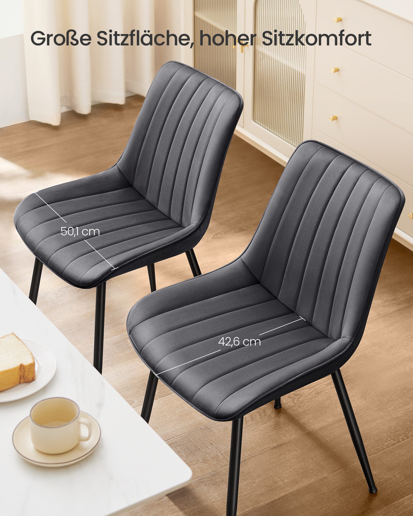 SONGMICS Esszimmerstuhl Stuhlset – Polsterstühle, Moderner Küchenstuhl. Sam günstig online kaufen