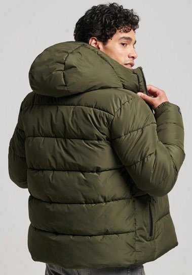 Superdry Steppjacke HOODED SPORTS PUFFR JACKET mit kontrastfarbener Sticker günstig online kaufen