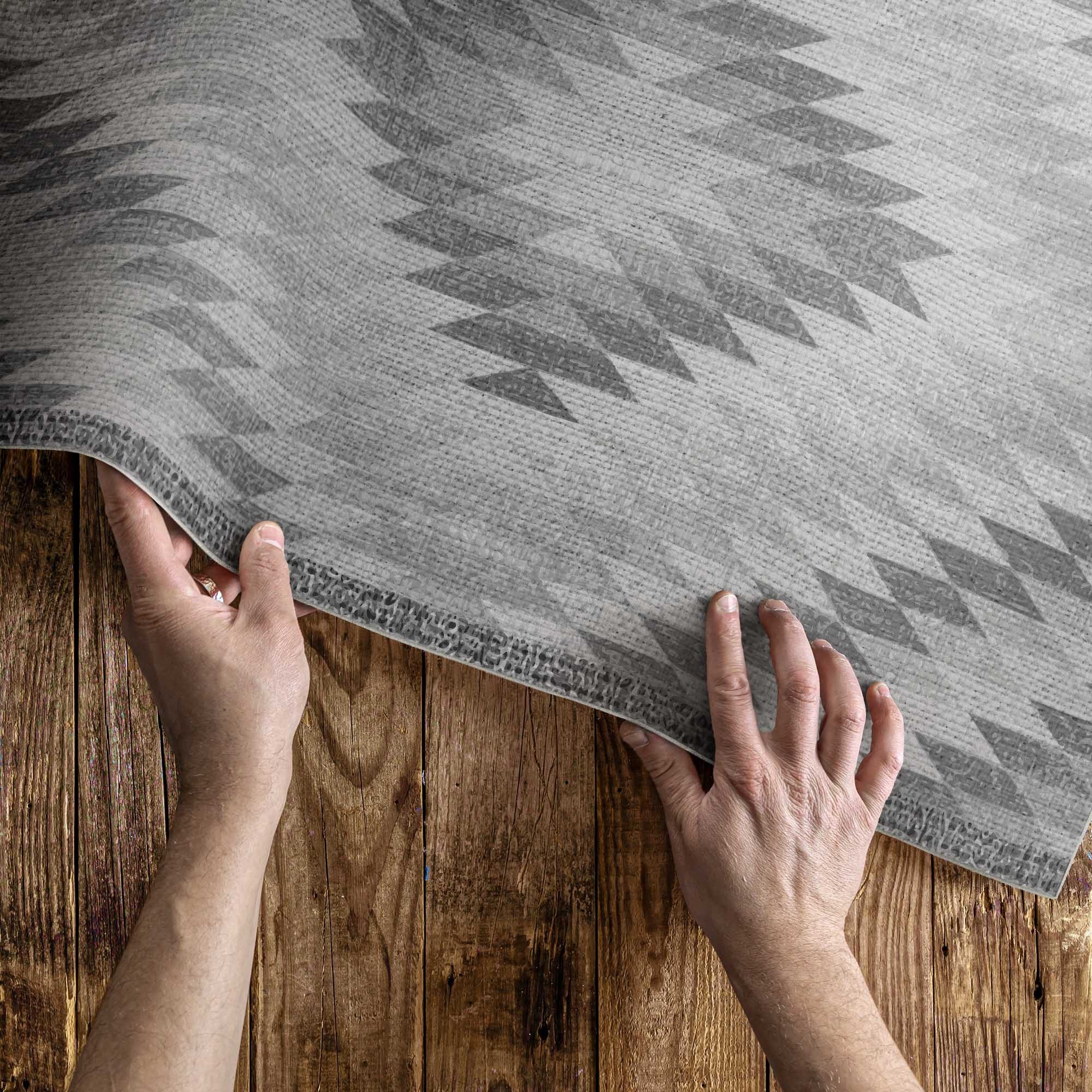 Tulup Vinylteppich Türkische Zierpflanze, Grau Vinylteppich für Outdoor, Vinylboden, Höhe: 90 mm