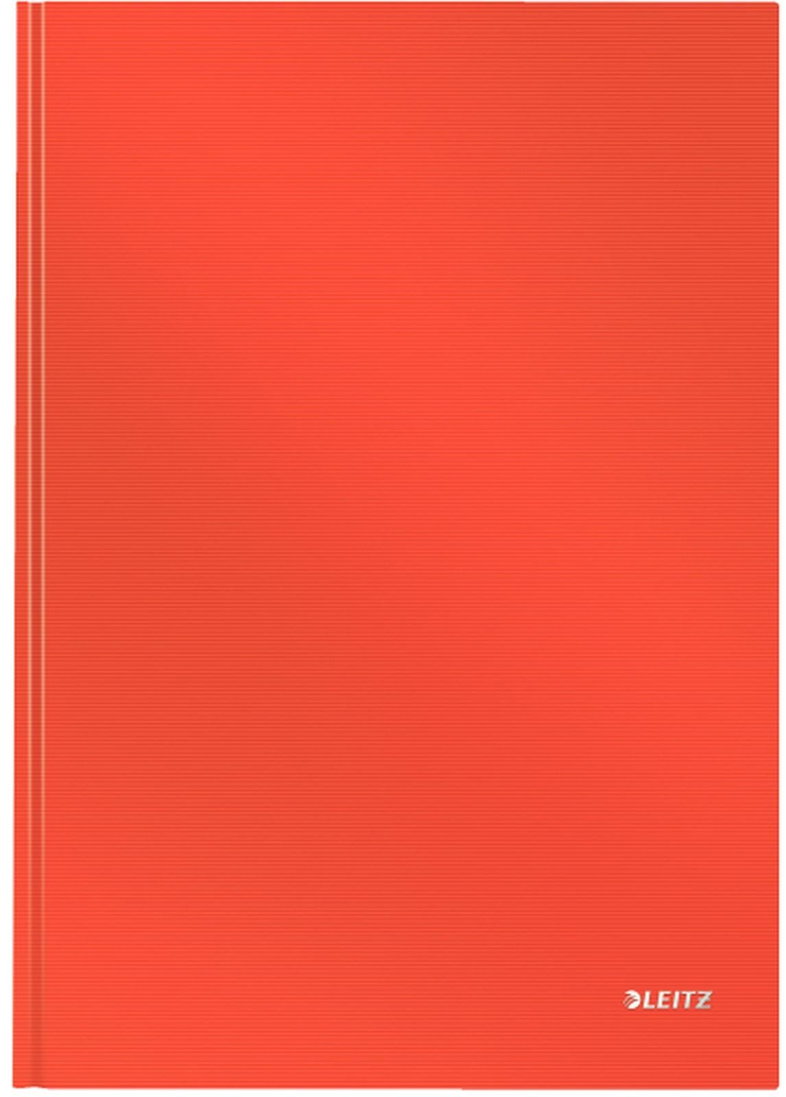 LEITZ Notizbuch Notizbuch Solid fester Einband A4 liniert 80 Blatt hellrot
