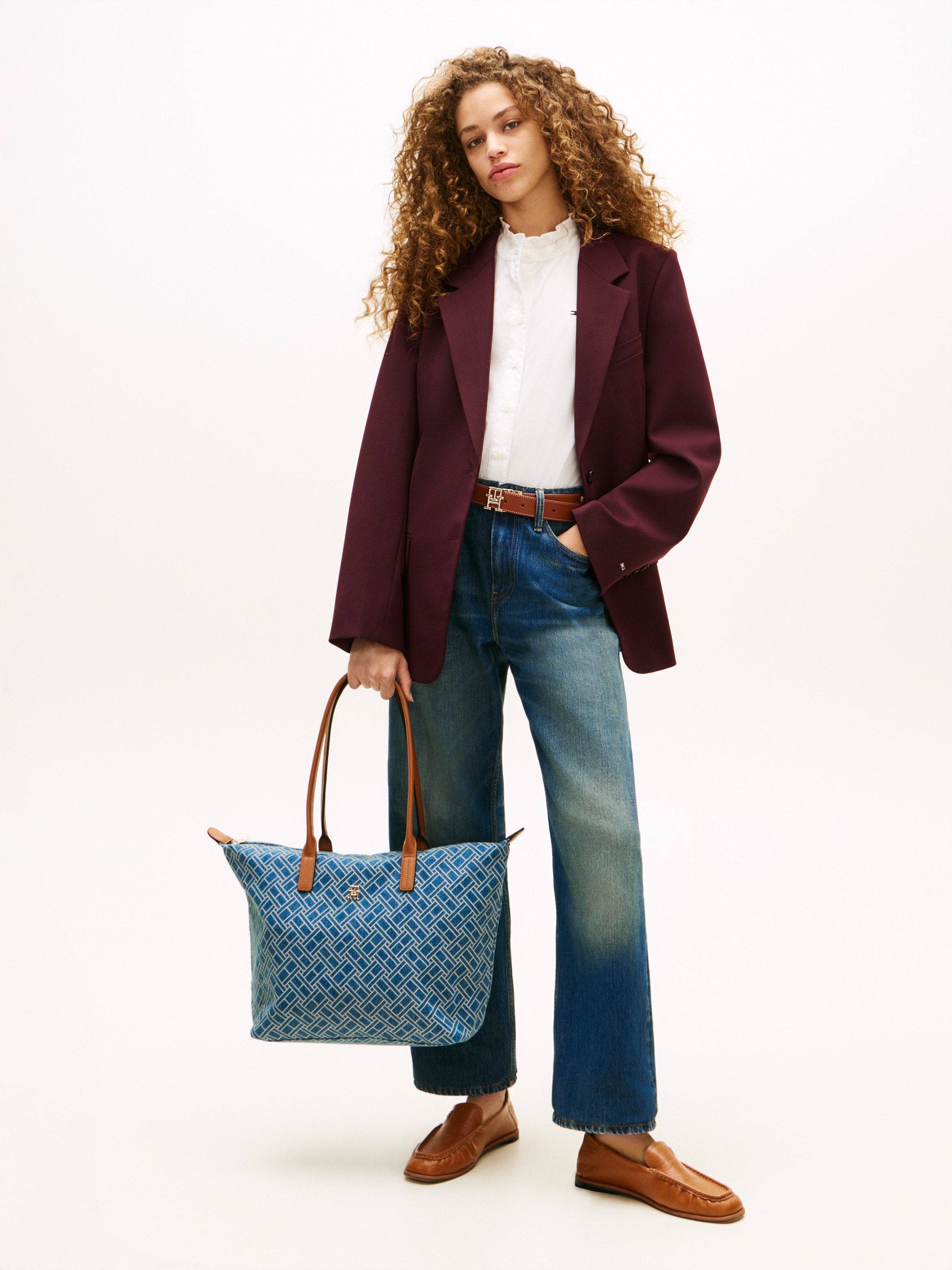 Tommy Hilfiger Tragetasche POPETTE TOTE DENIM FLAG, Damen Handtasche, Schul günstig online kaufen
