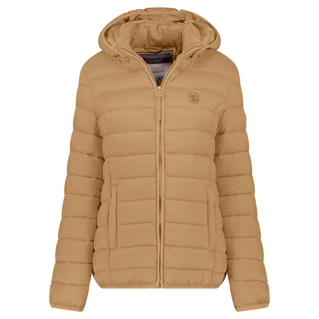 Geographical Norway Steppjacke Hochwertige Outdoorjacke Übergangsjacke Leicht Steppjacke (1-St) Steppjacke mit Kapuze