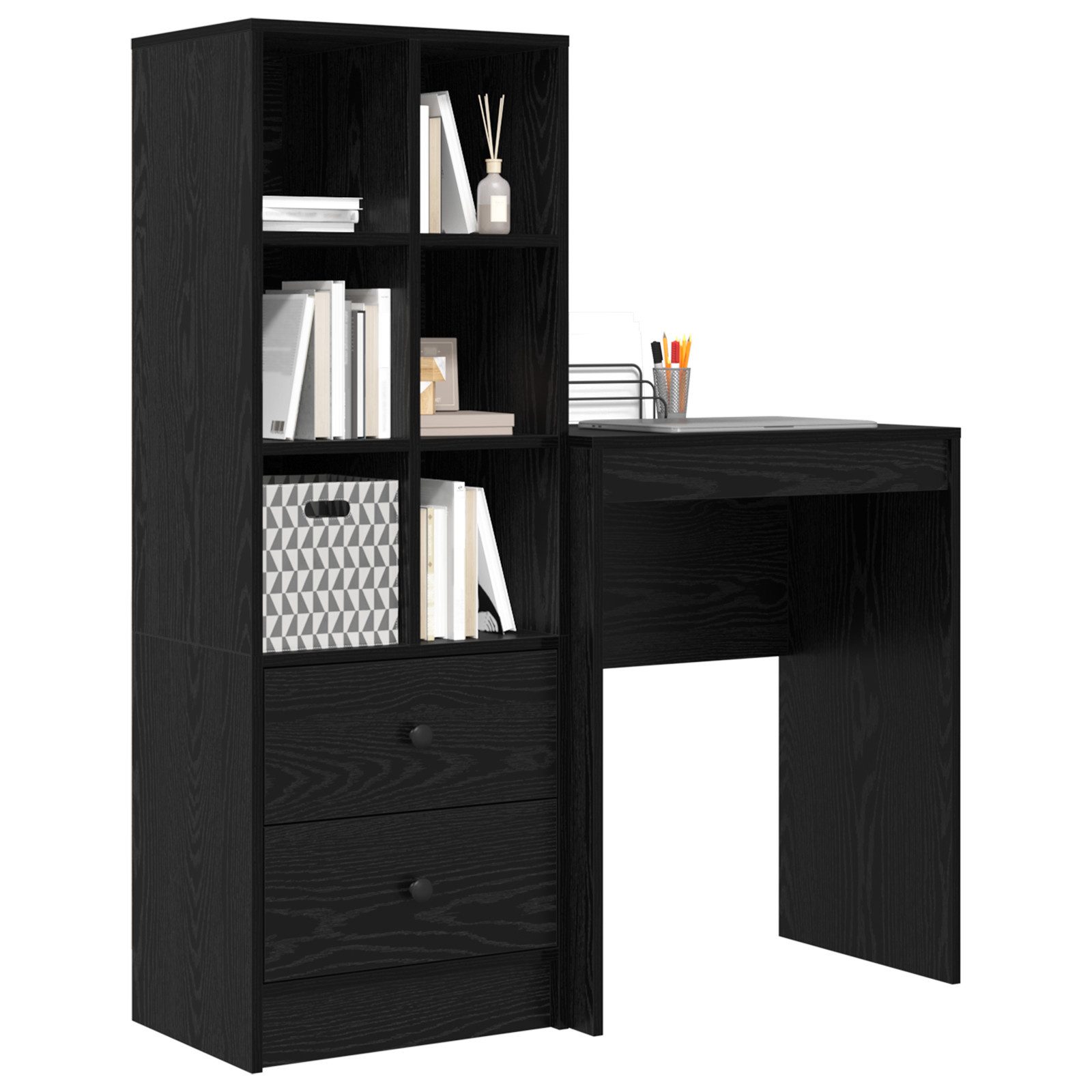 vidaXL Sideboard Schreibtisch mit Stauraum schwarzes günstig online kaufen