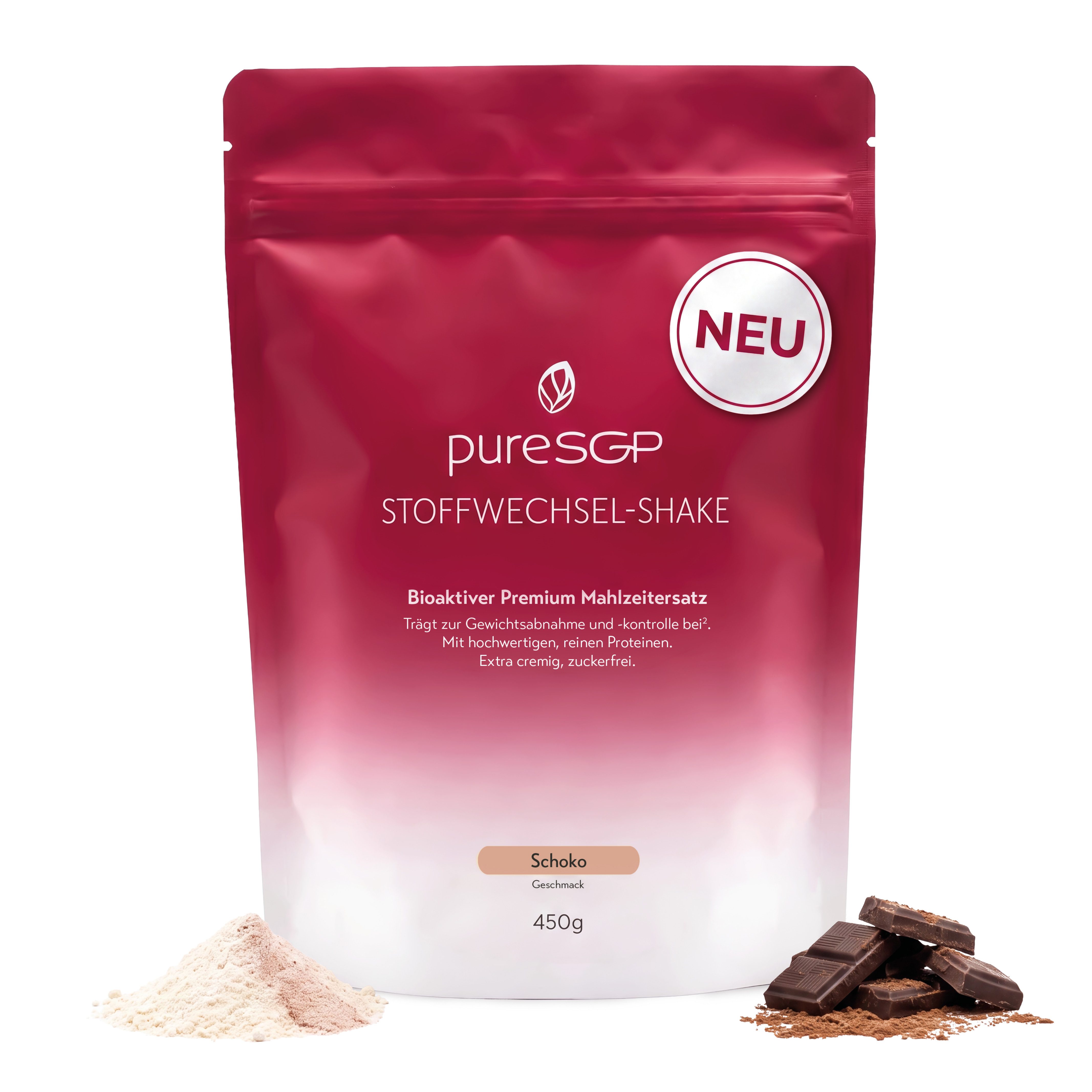 PureSGP Stoffwechsel-Shake Pulver Schoko 450 g
