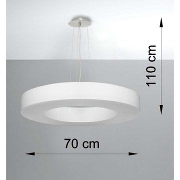 etc-shop Hängeleuchte, Leuchtmittel nicht inklusive, Pendelleuchte Deckenleuchte Hängeleuchte Stoff Weiß Glas Stahl