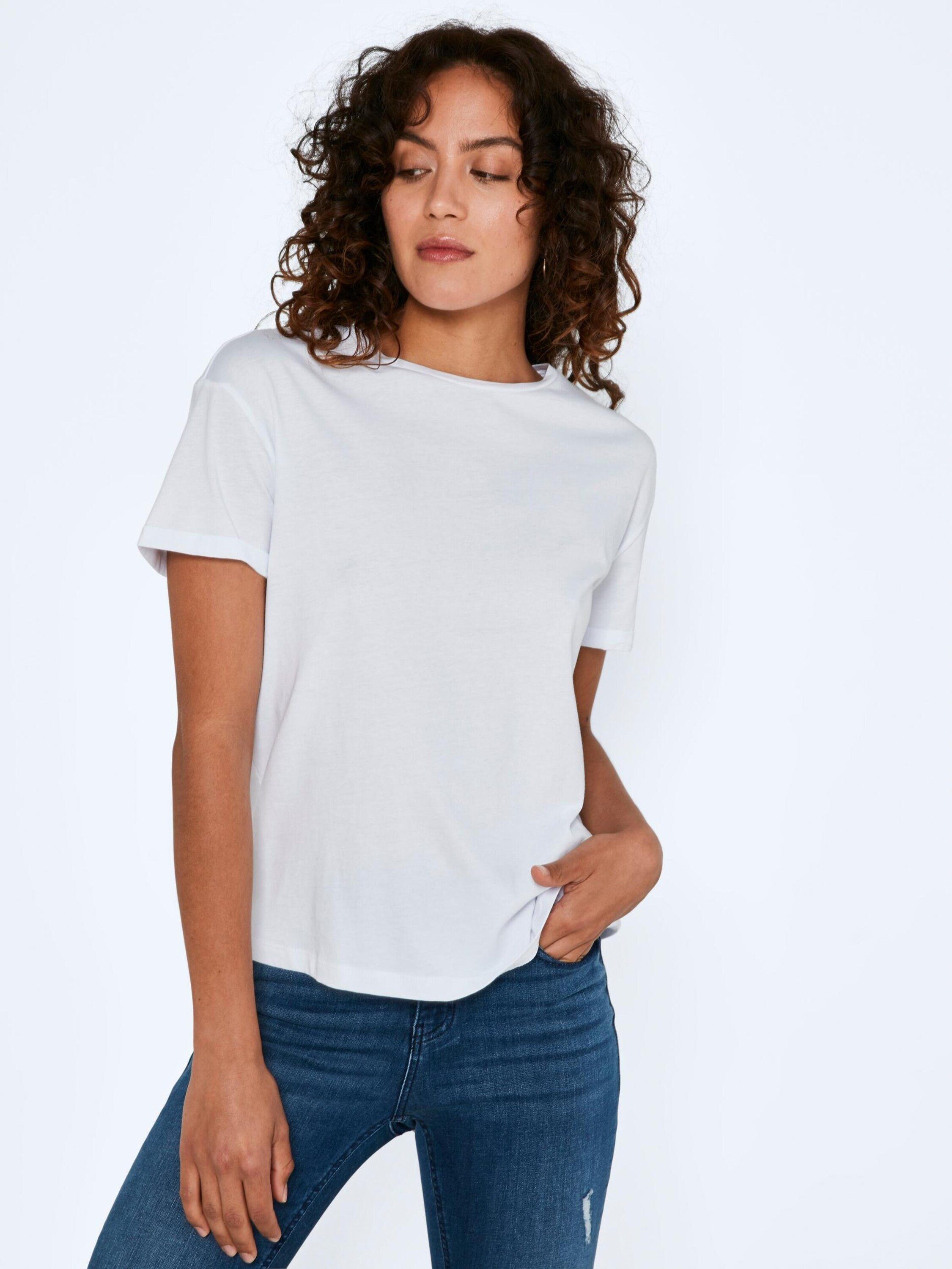 Weiteres Detail, Brandy Noisy T-Shirt Plain/ohne (1-tlg) Details may Bright White