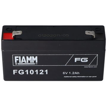 Fiamm Fiamm FG10121 Blei-Gel Akku 6 Volt, 1,2Ah mit 2 Faston Steckkontakten Akku 1200 mAh (6,0 V)