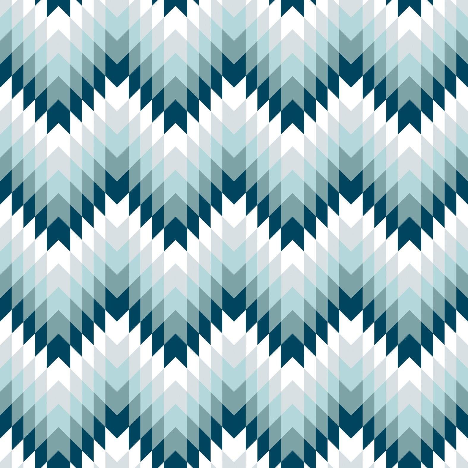 queence Dekokissen Blau & Weiß Muster, Kissenhülle ohne Füllung, 1 Stück
