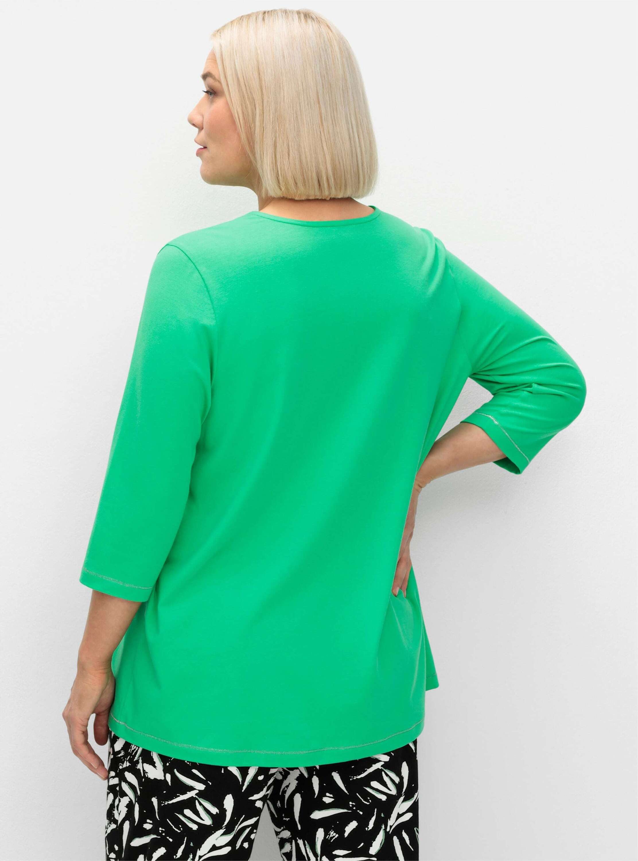 Sheego T-Shirt 3/4-Arm-Shirt 3/4-Arm in leichter A-Linie günstig online kaufen