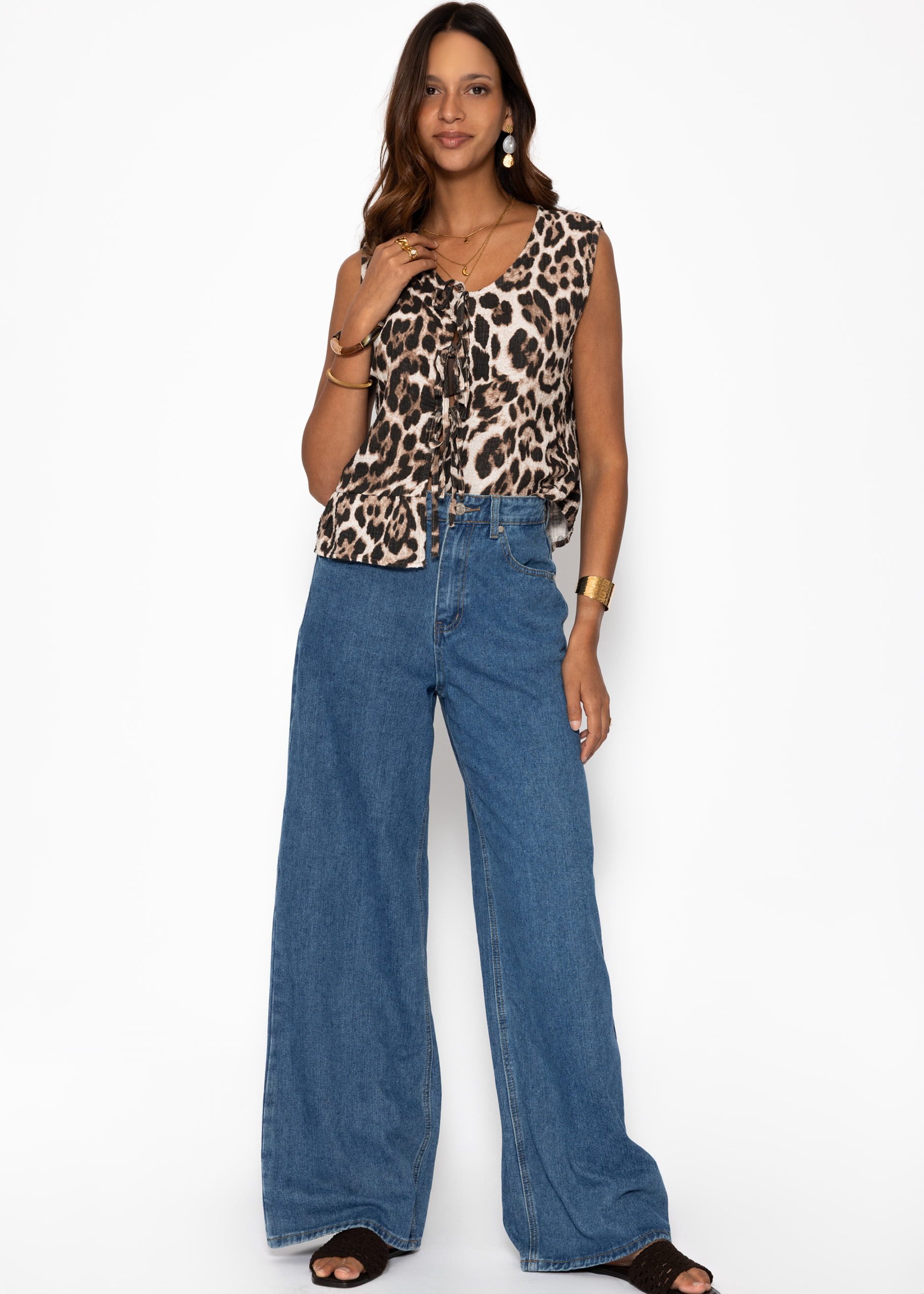 SASSYCLASSY 5-Pocket-Jeans Highwaist Jeans mit weitem Bein für Damen günstig online kaufen