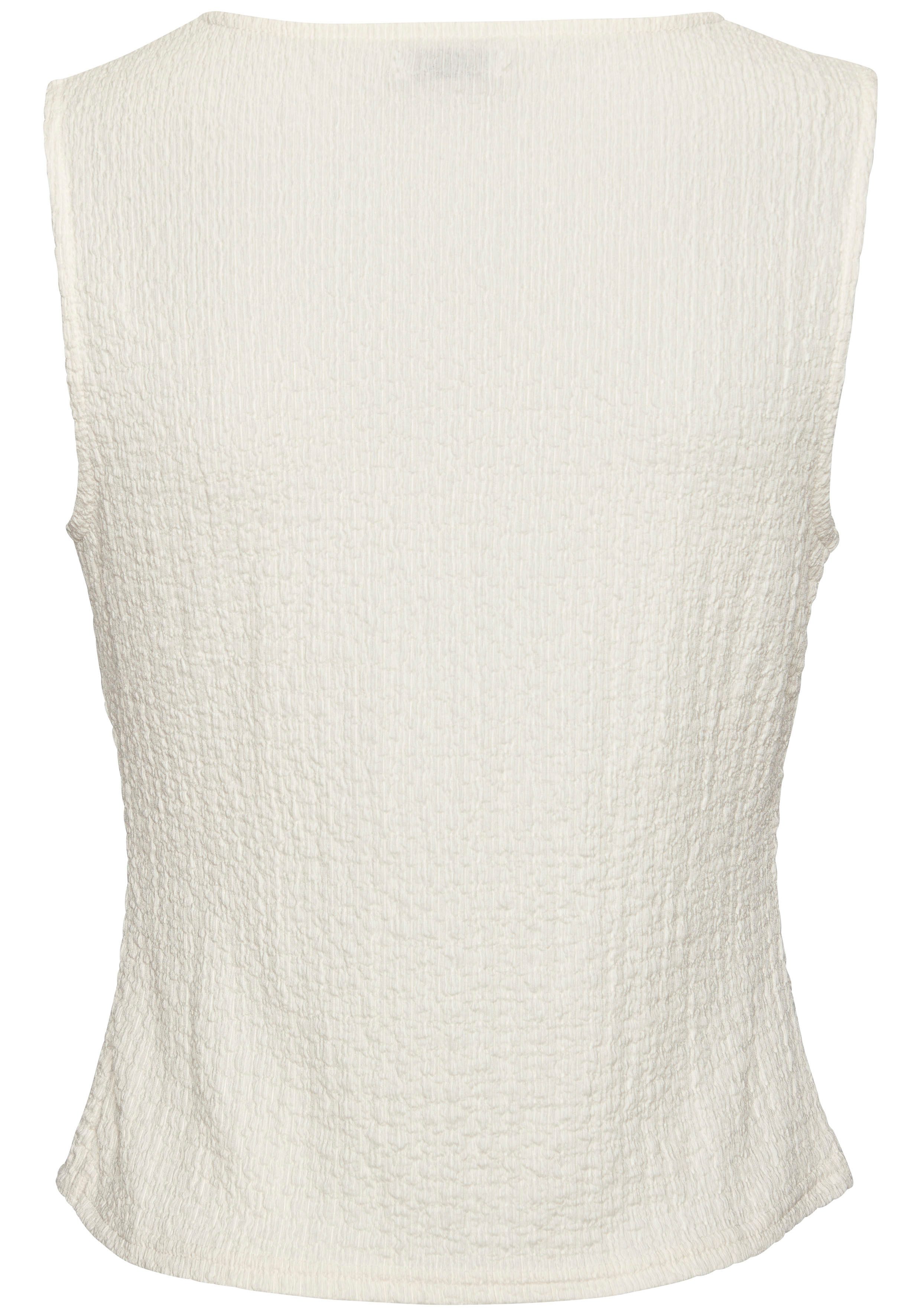 LASCANA Tanktop mit V-Ausschnitt, Sommertop, Anzugweste aus modischer Strukturware