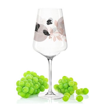 GRAVURZEILE Rotweinglas Leonardo Puccini Weinglas mit UV-Druck - Blumen Abstrakt Design, Glas, Geschenk für Partner, Freunde & Familie