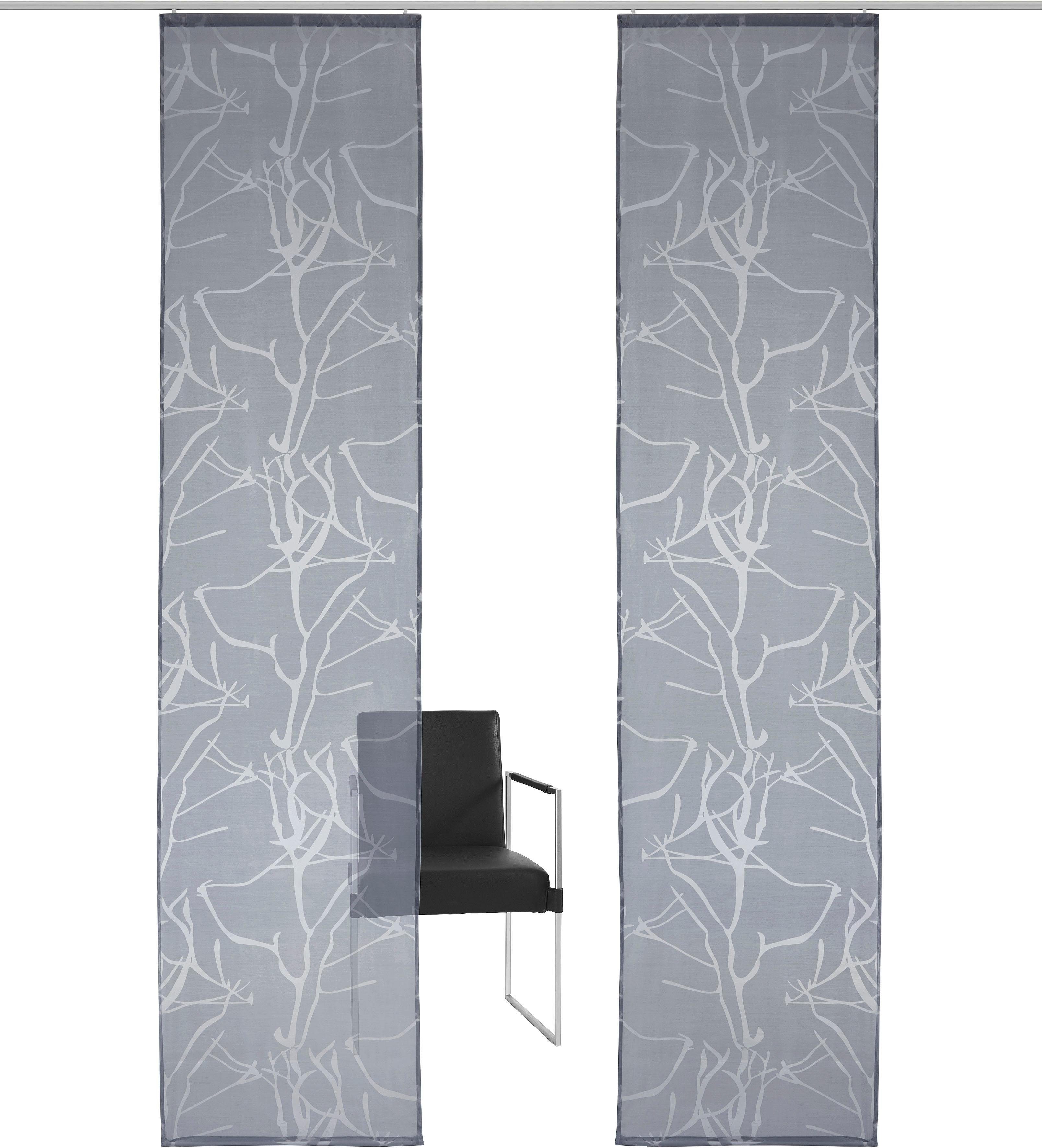 OTTO home Schiebegardine Anna (1 St), Klettband, halbtransparent, Ausbrenner, Inkl. Befestigungszubehör, Breite: 57 cm