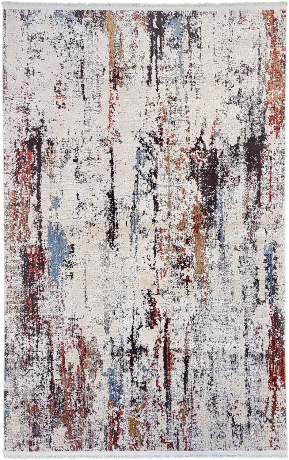 Rug Studios Teppich KOYNA, Rechteckig, Höhe: 12 mm, Wohnzimmer, 65 x 130 cm, Grau-Rose