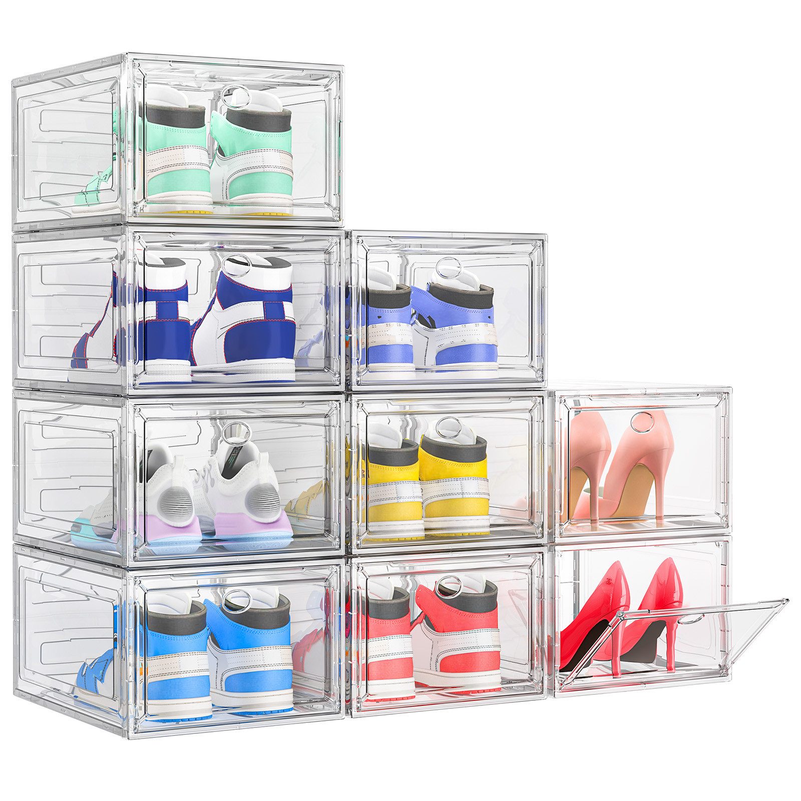 POPOLIC Schuhkiste Schuhbox Schuh-Organizer, Stapelbare Schuhaufbewahrungsb günstig online kaufen
