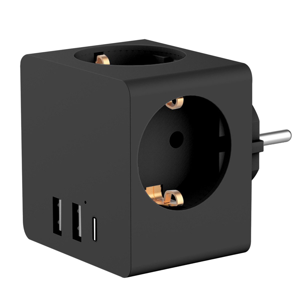 Accezz Accezz PowerCube, 6-in-1 - 1x USB-C + 2x USB-A + 3x Steckdose - 4000 Mehrfachsteckdose