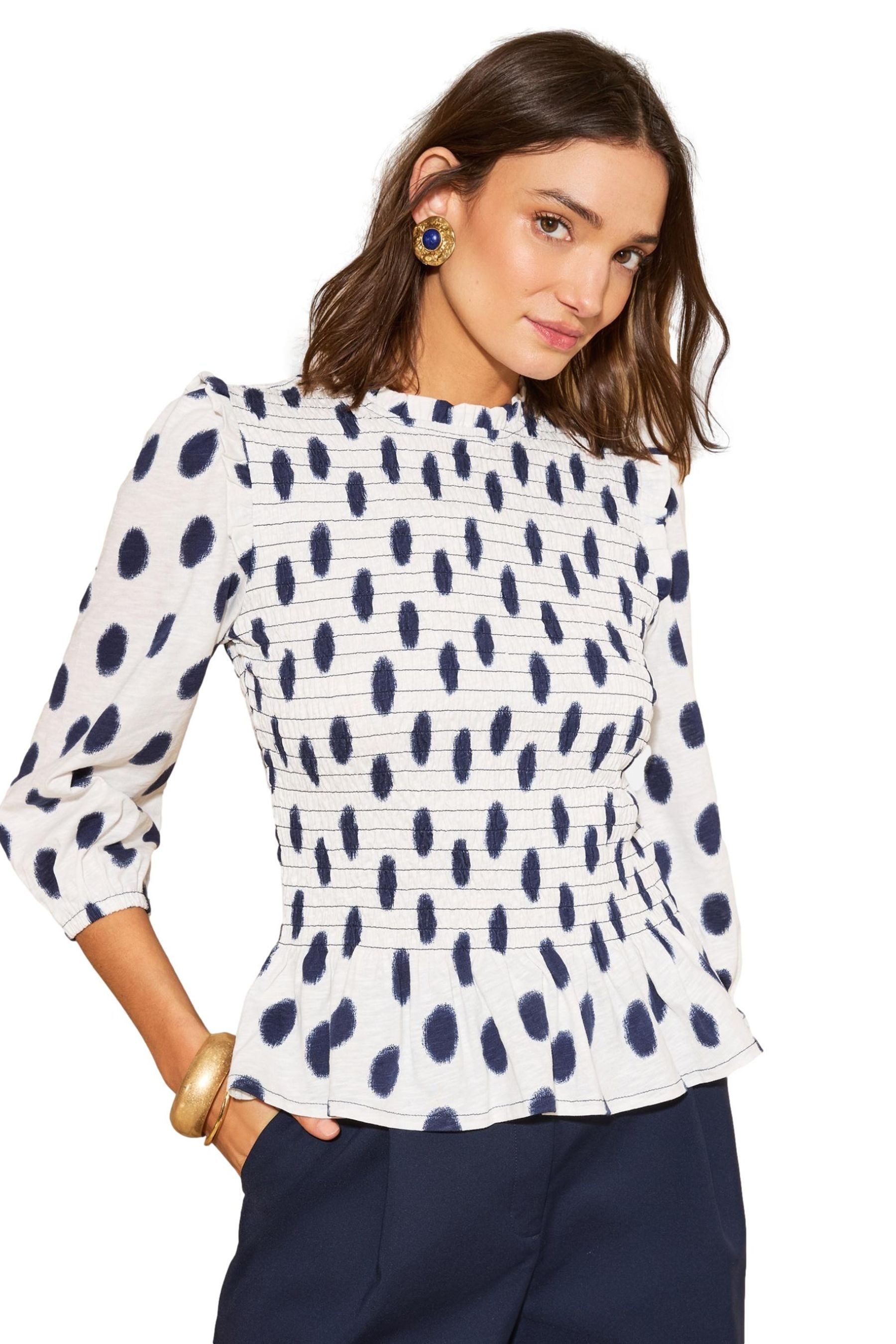 Love & Roses Shirtbluse Love & Roses Oberteil mit 3/4-Ärmeln + Kräuselung ( günstig online kaufen