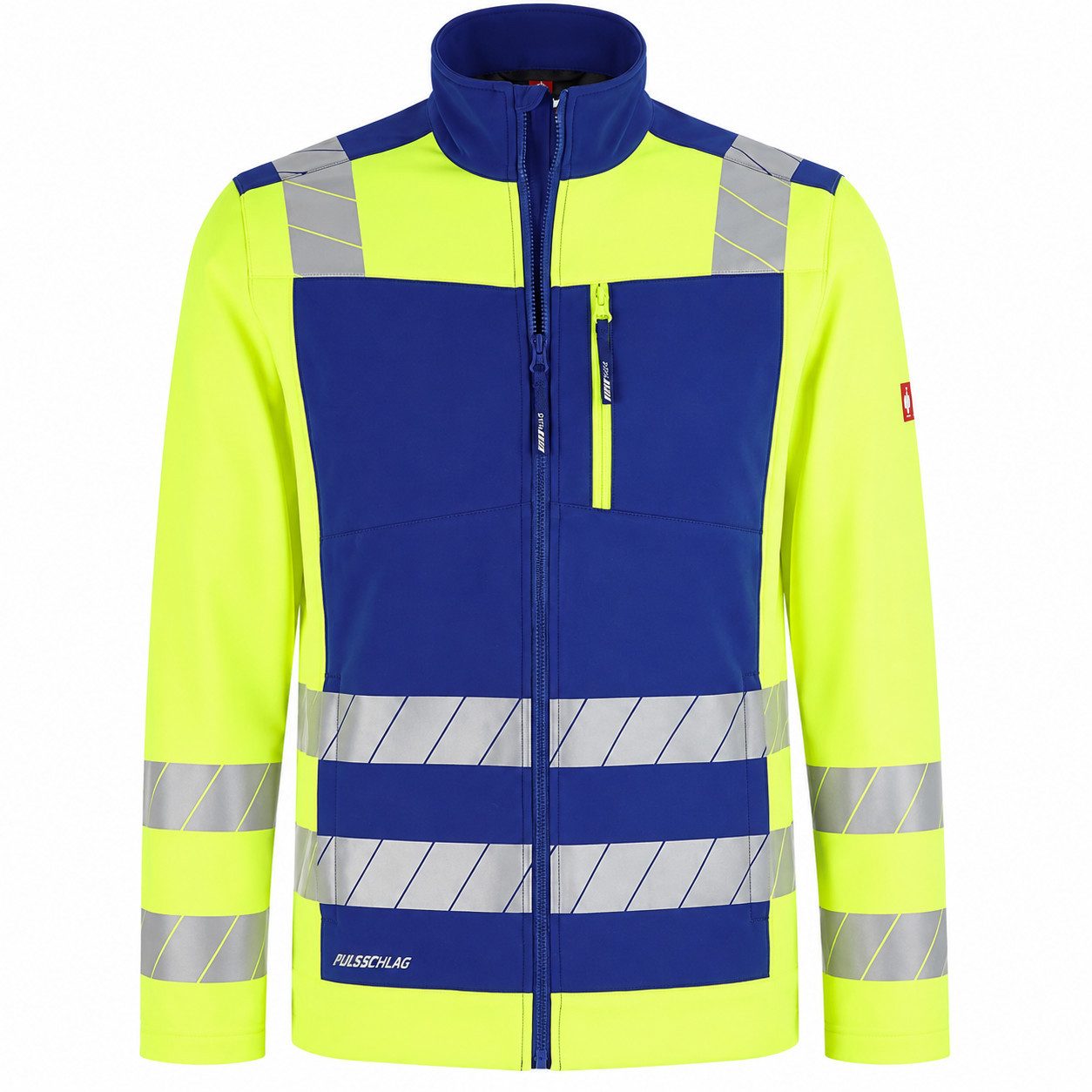 Engelbert Strauss Arbeitsjacke Warnschutz-Softshelljacke e.s. motion 24/7 Hi-Vis kornblau/warngelb dryplexx-Softshell Wasserabweisend Windabweisend Atmungsaktiv