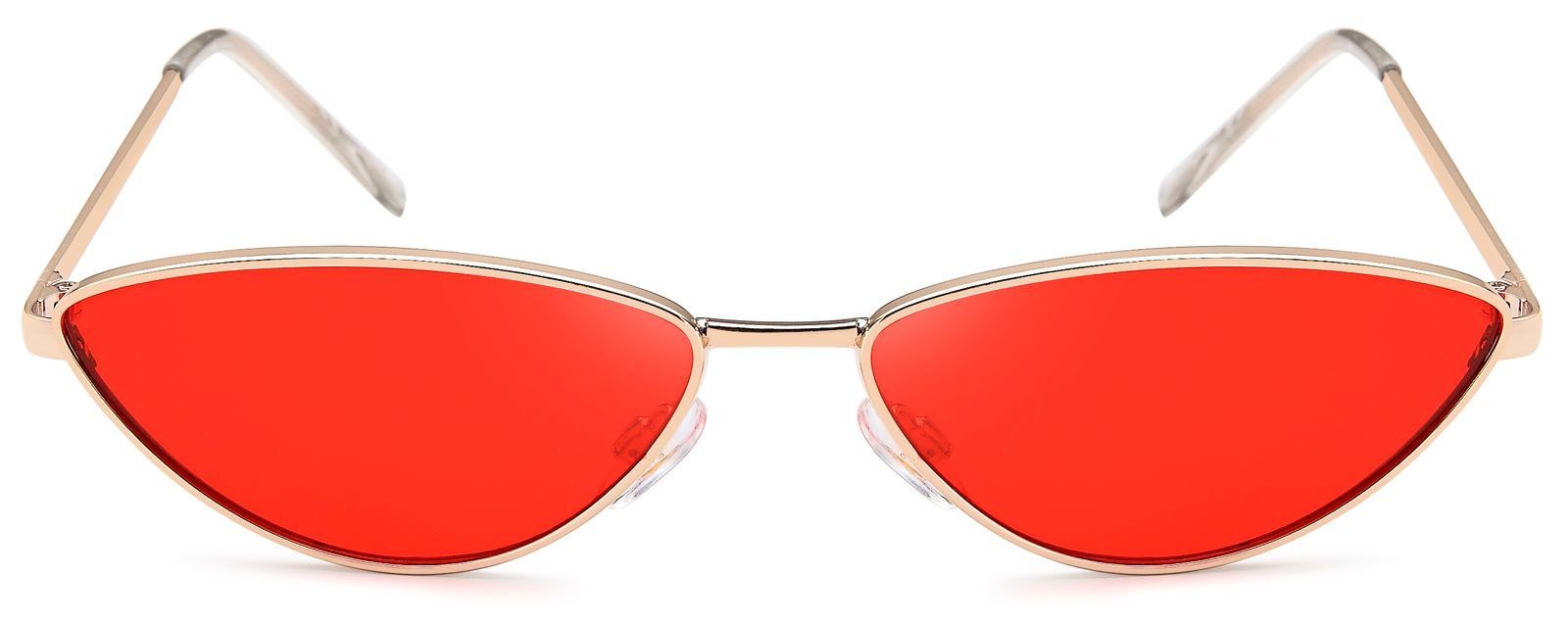 getönt Gestell styleBREAKER Sonnenbrille Silber Glas Rot Getönt (1-St) /