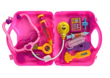 LEAN Toys Spielzeug-Arztkoffer Arzt Stethoskop Etui Doktor Spiel Krankenstation Spielzeug Instrumente