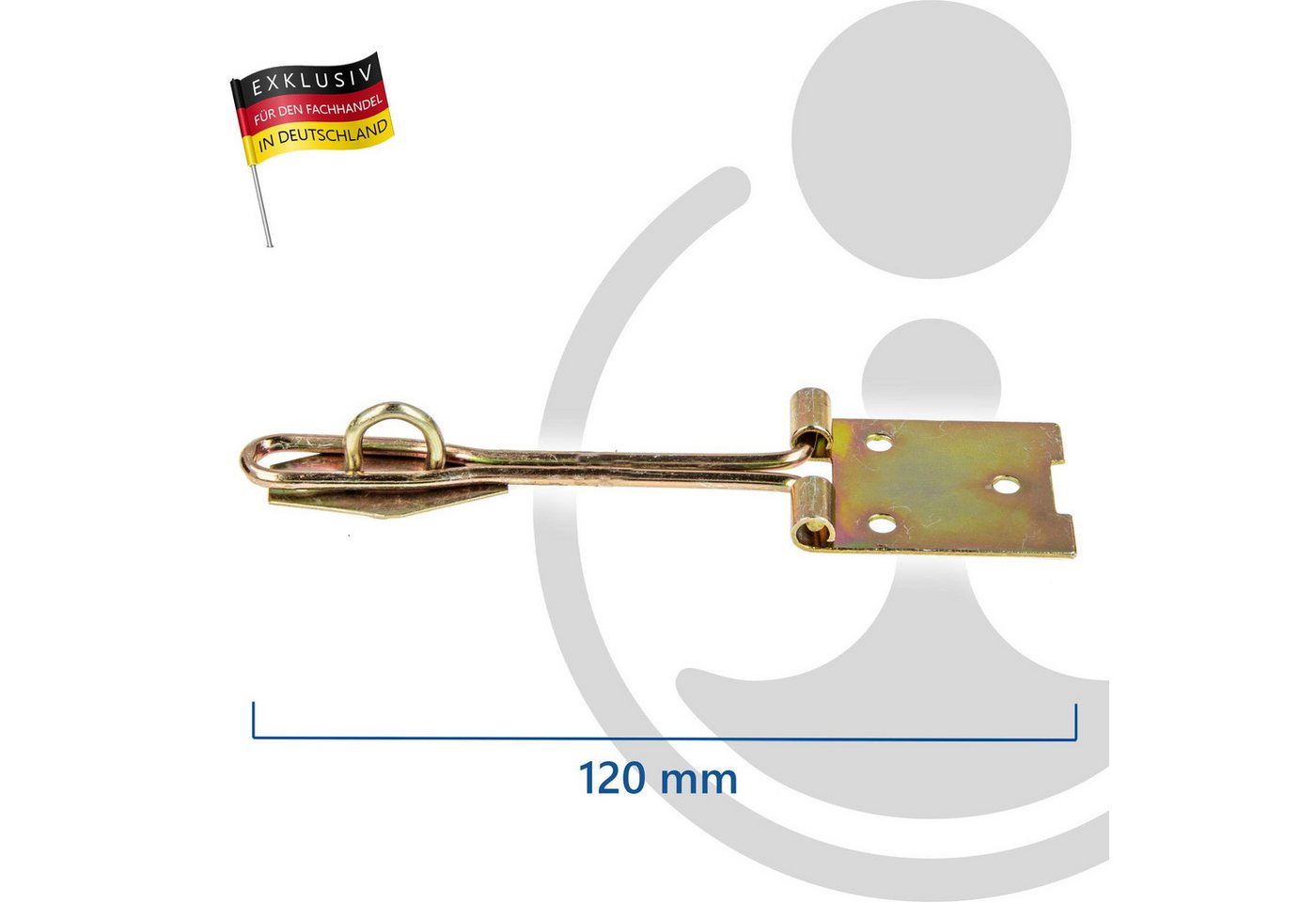 Thumbnail - MASTERPROOF PROFESIONAL Türriegel Drahtüberfalle inkl. Öse, gelb verzinkt, verschiedene Ausführungen