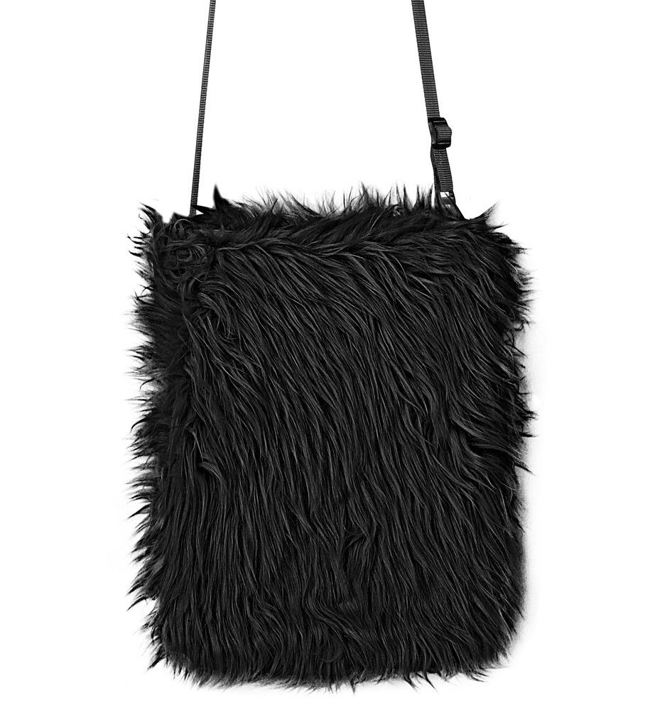 Widmann S.r.l. Kostüm Plüsch Handtasche 20 x 24 cm, Schwarz