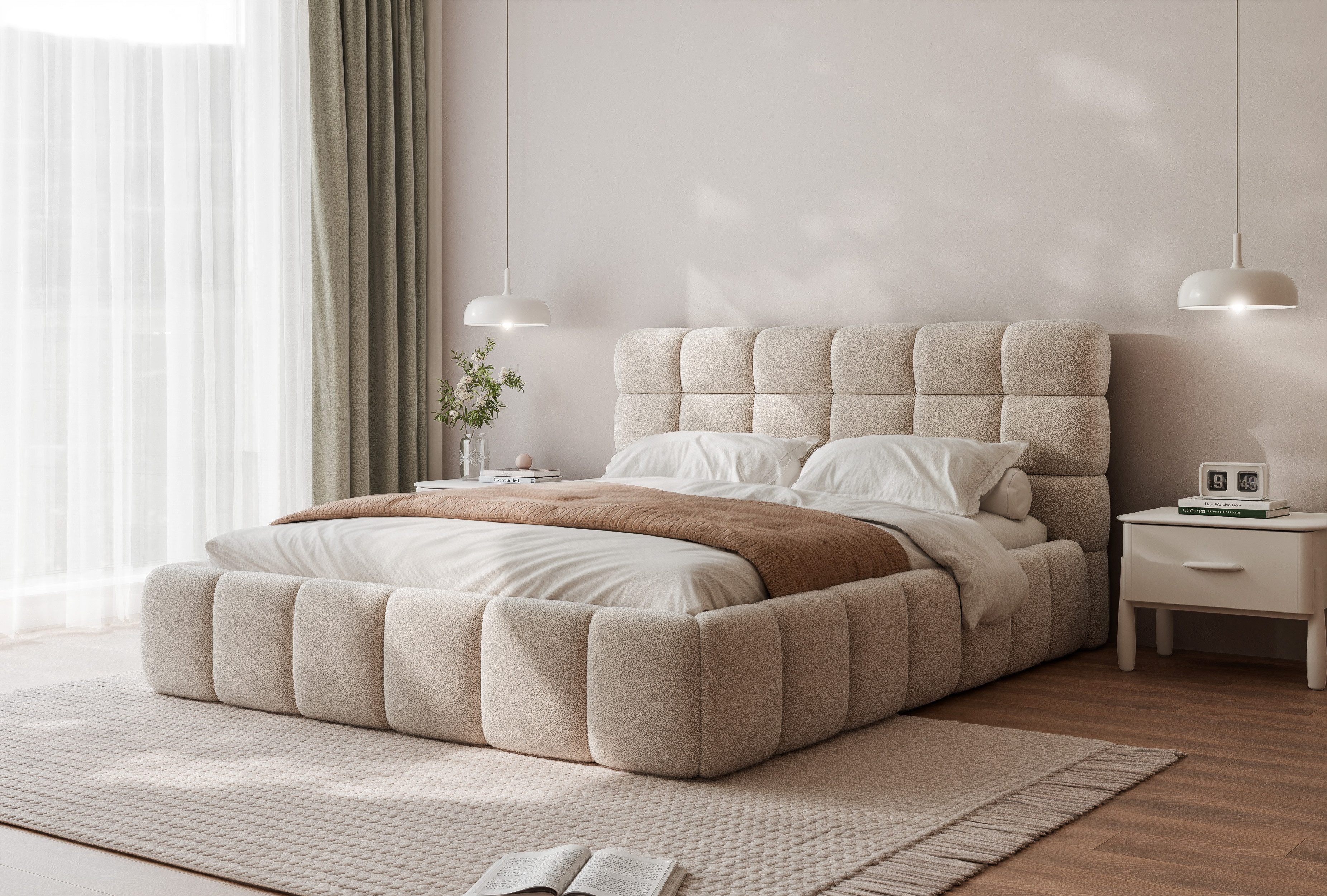 yourhouse24 Polsterbett Bubble Doppelbett Bettgestell Lattenrost günstig online kaufen