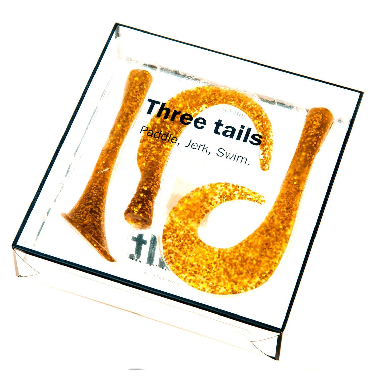 Zalt Kunstköder Zalt Three Tails Ersatzschwänze Paddle Jerk Swim, (3-St) Gold Flake